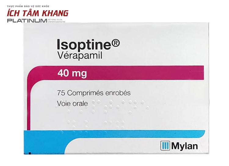Thuốc Isoptine Verapamil 40mg là một trong những biệt dược thường được kê đơn